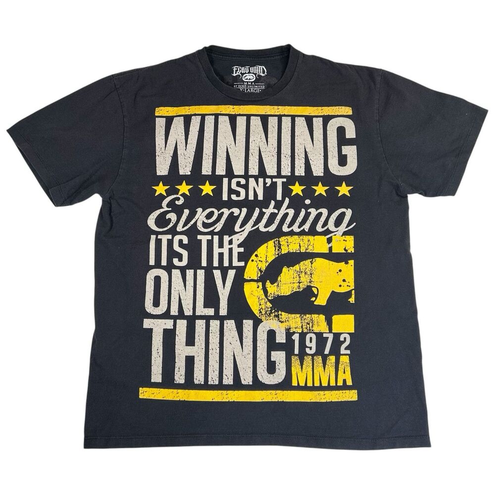 Ecko Unlimited MMA Tee Shirt Winning Isn't Everything Men's XL Rhino Black Y2K